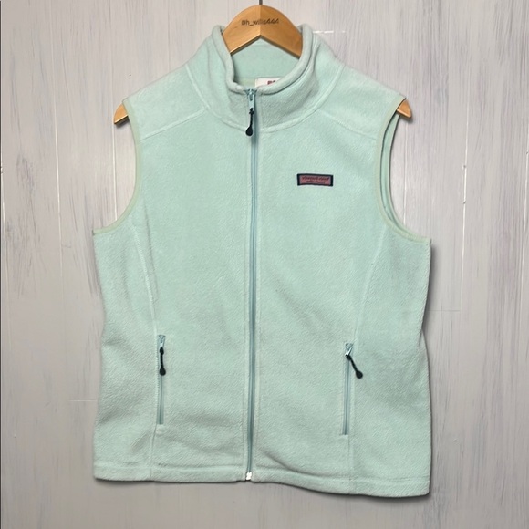 Vineyard Vines Jackets & Blazers - Vineyard Vines Fleece Vest Womens Medium Light Sea Green‎ Full Zip